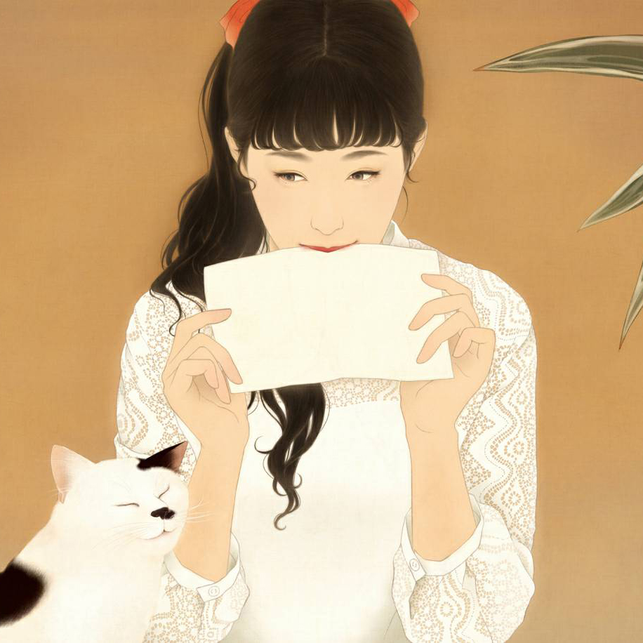 アンティーク1950-60年代手描きの瞳やまつ毛、唇が美しい女子力高めの招き猫 アンティーク1950-60年代手描きの瞳やまつ毛、唇が美しい女子力